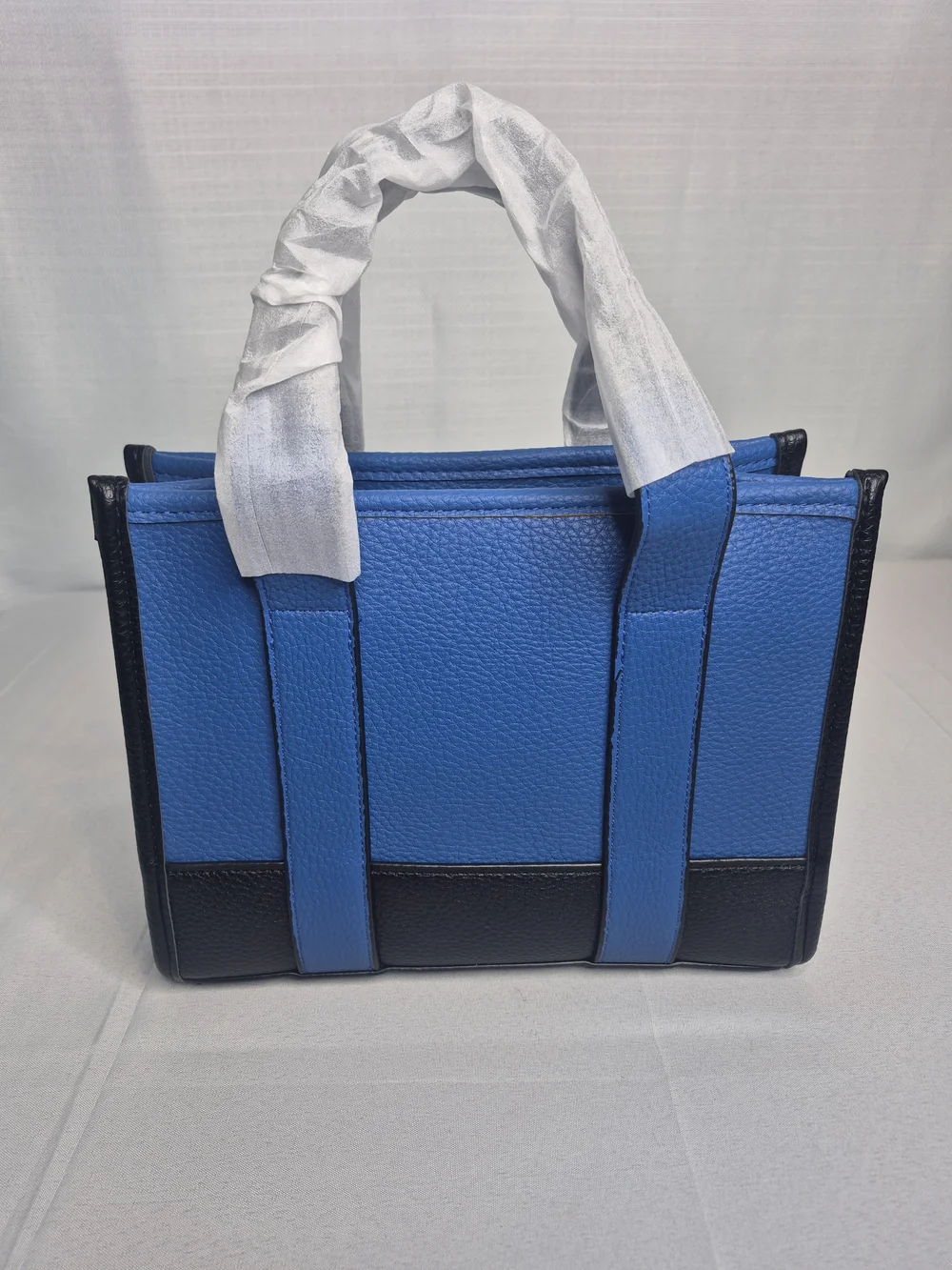 Fashion Blue and Black Structured Tote Bag NWOT